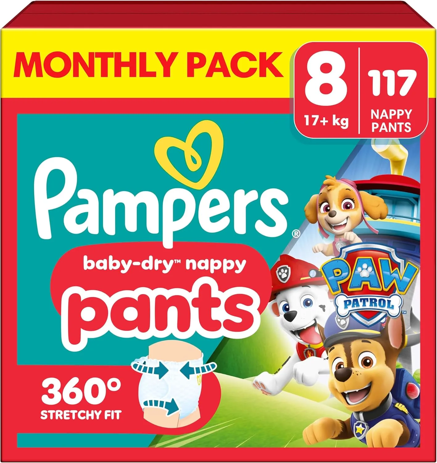 Pampers Baby-Dry Pants Paw Patrol Monthly Pack No8 17+kg 117 τμχ Pampers Baby-Dry Pants Paw Patrol Monthly Pack No8 17+kg 117 τμχ - Image 1