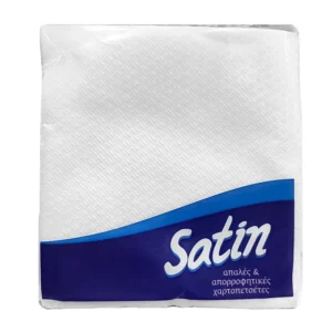 Maxi Satin Χαρτοπετσέτες Μονόφυλλες Λευκές 28x30cm 50τμχ
