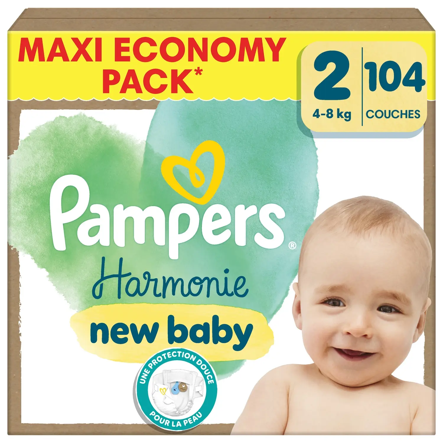 Pampers Harmonie πανες maxi economy pack no2 4-8kg 104τμχ Pampers Harmonie πανες maxi economy pack no2 4-8kg 104τμχ - Image 1
