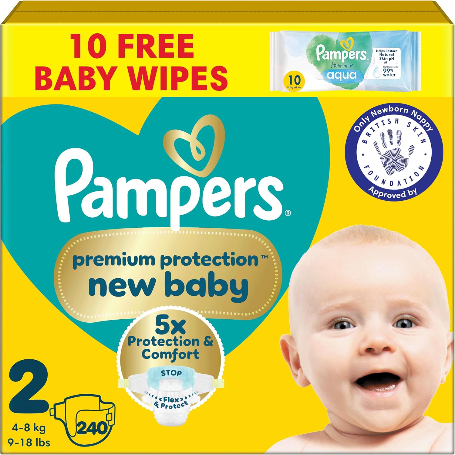 Pampers Premium protection new baby Monthly Pack 240τμχ Pampers Premium protection new baby Monthly Pack 240τμχ - Image 1