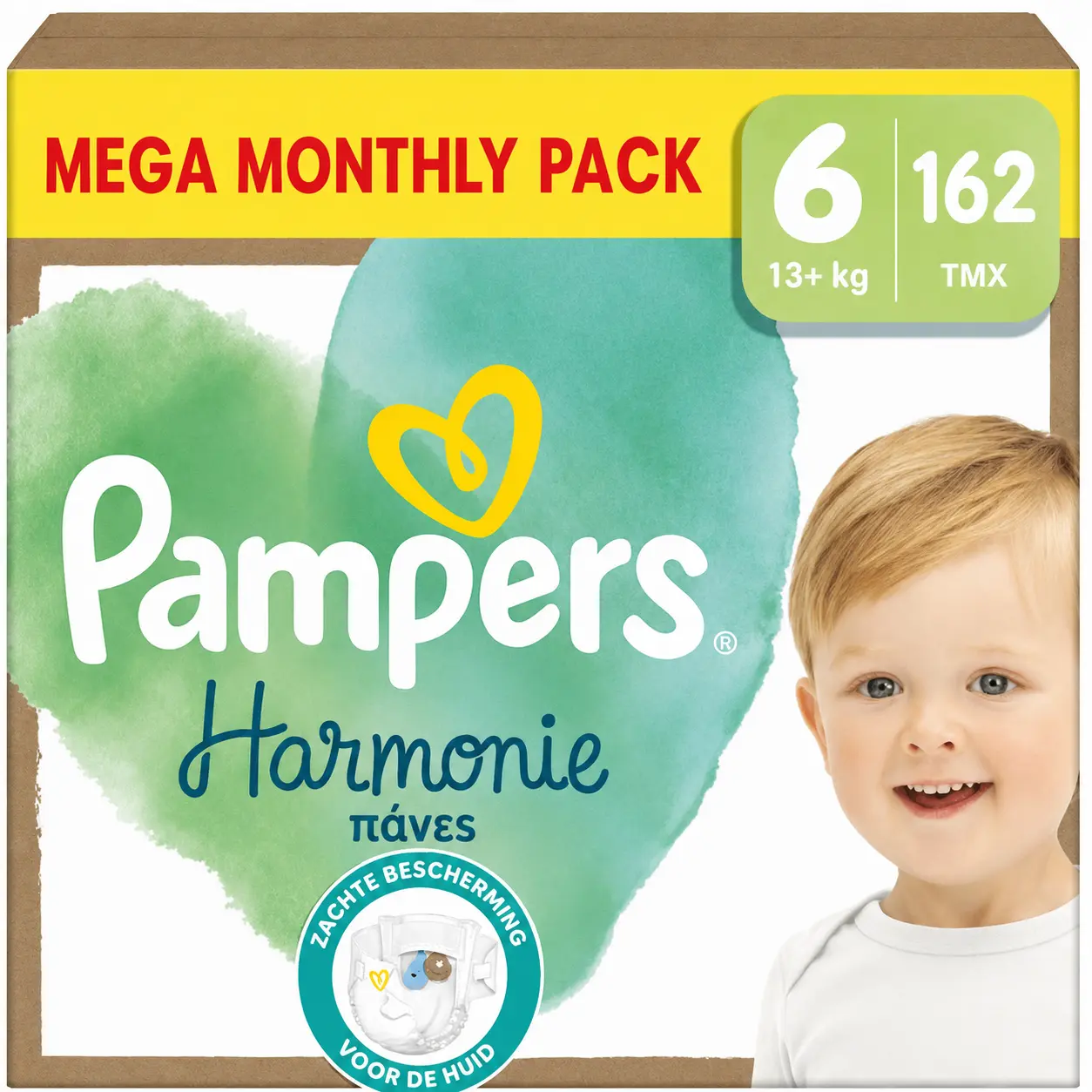 Pampers πανες Harmonie Mega Monthly Pack no6 13+kg 162 τμχ Pampers πανες Harmonie Mega Monthly Pack no6 13+kg 162 τμχ - Image 1
