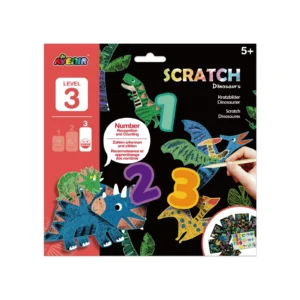 Avenir Scratch Dinosaurs Level 3 Numbers Σετ Χειροτεχνίας Ξυστό με Δεινόσαυρους & Αριθμούς για Παιδιά 5+