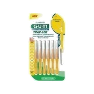 GUM Trav-ler Μεσοδόντια Βουρτσάκια 1.3mm Κίτρινα 6τμχ (1514)