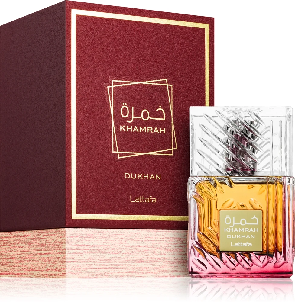 Lattafa Khamrah Dukhan – το σκούρο μπουκάλι των 100ml με το κουτί του