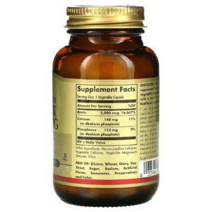 Solgar Biotin 5000mcg Βιοτίνη για Μαλλιά, Δέρμα & Νύχια 50 Φυτικές Κάψουλες