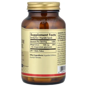 Solgar Magnesium Glycinate 120mg Μαγνήσιο Γλυκινικό 90 Φυτικές Κάψουλες