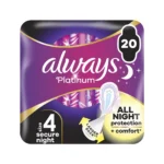 Always Platinum Secure Night Σερβιέτες Νυκτός με Φτερά Μέγεθος 4, 20 Τεμάχια