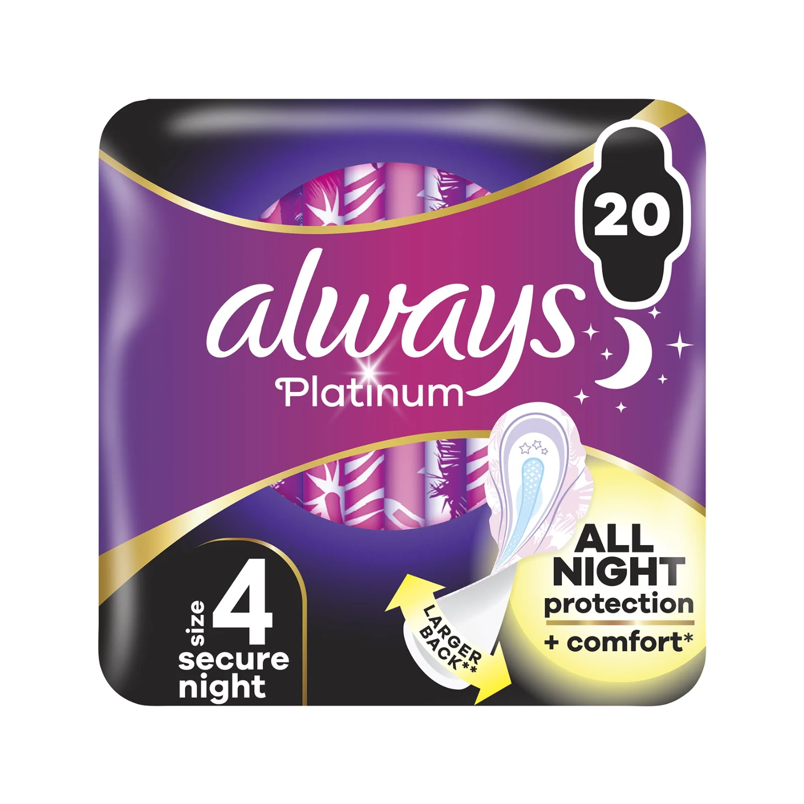 always-platinum-secure-night-no4-20-servietes-main-1939097 Always Platinum Secure Night Σερβιέτες Νυκτός με Φτερά Μέγεθος 4, 20 Τεμάχια