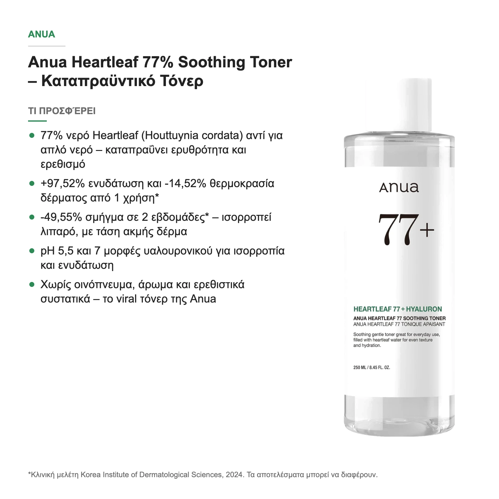 Τι προσφέρει το Anua Heartleaf 77% Soothing Toner