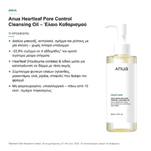 Anua Heartleaf Pore Control Cleansing Oil Έλαιο Καθαρισμού Προσώπου 200ml – τι προσφέρει