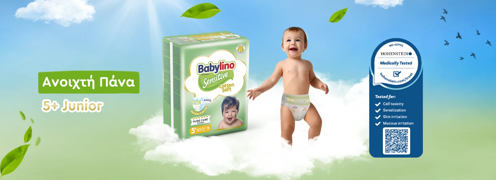 Babylino Sensitive Cotton Soft No5+ Junior Plus