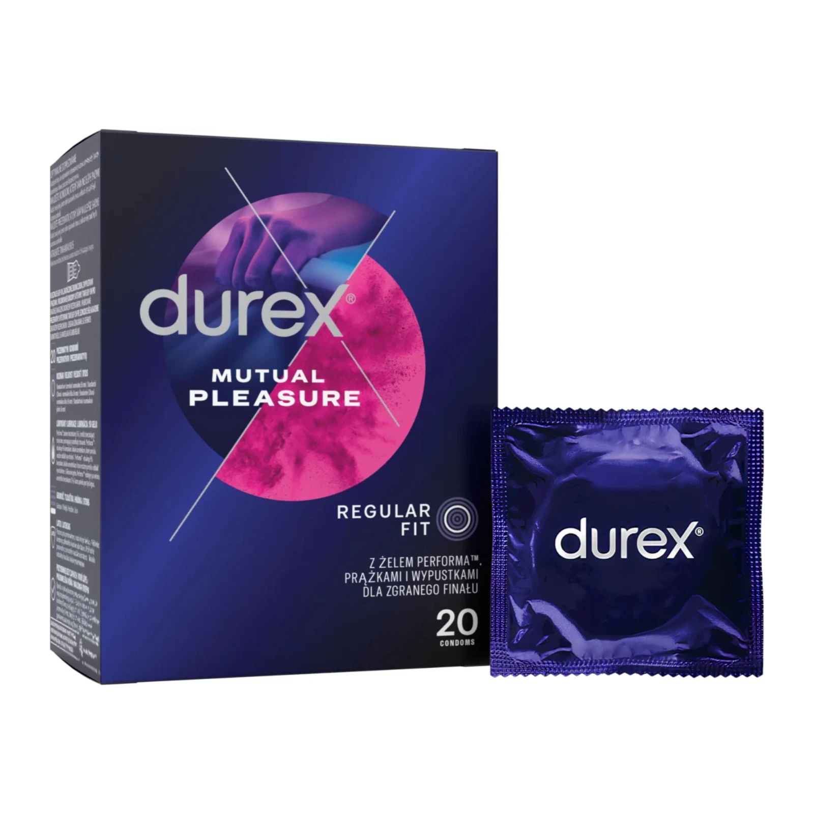 Durex Mutual Pleasure 20τμχ – κουτί και ατομική συσκευασία προφυλακτικού