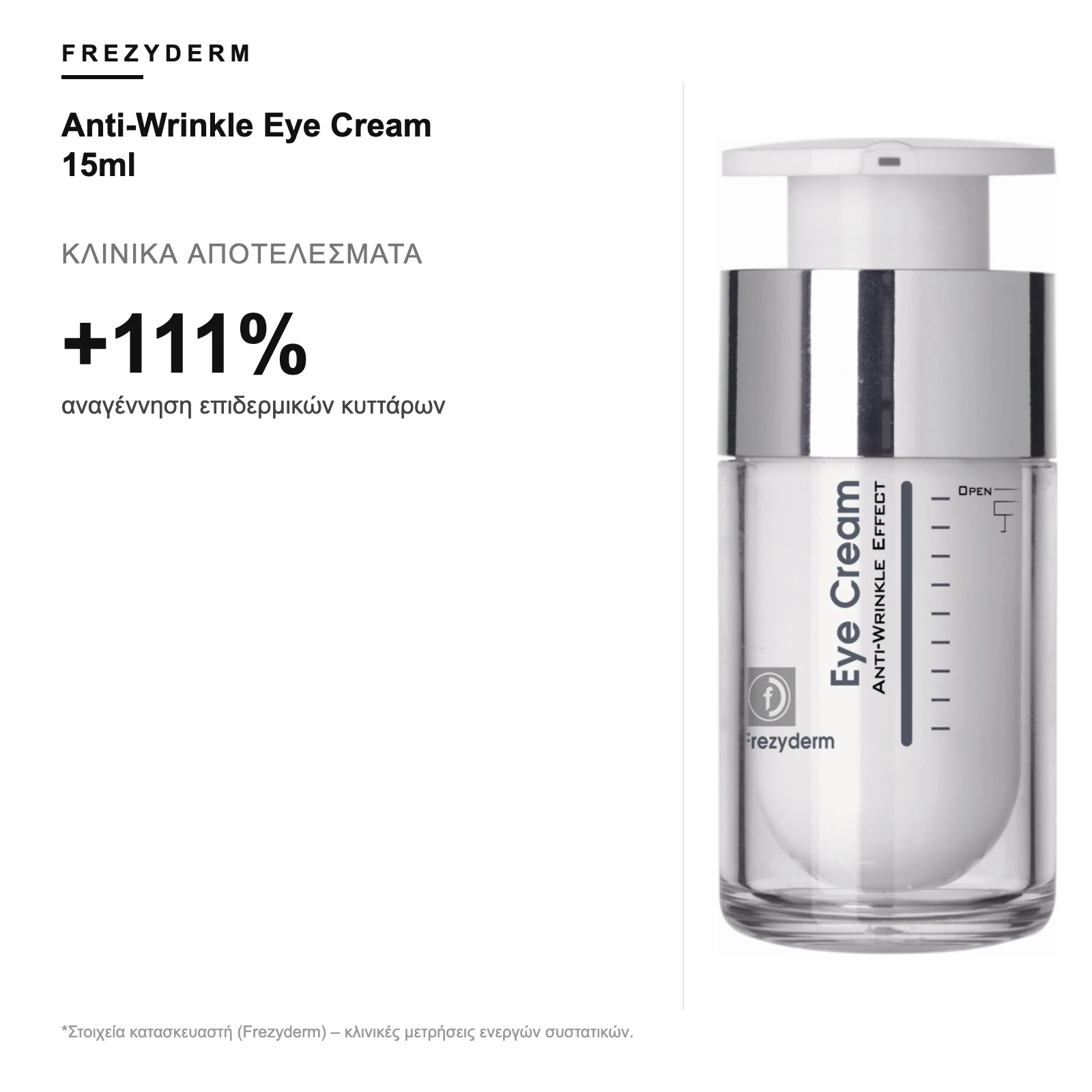 Κλινικά αποτελέσματα Frezyderm Anti-Wrinkle Eye Cream 15ml