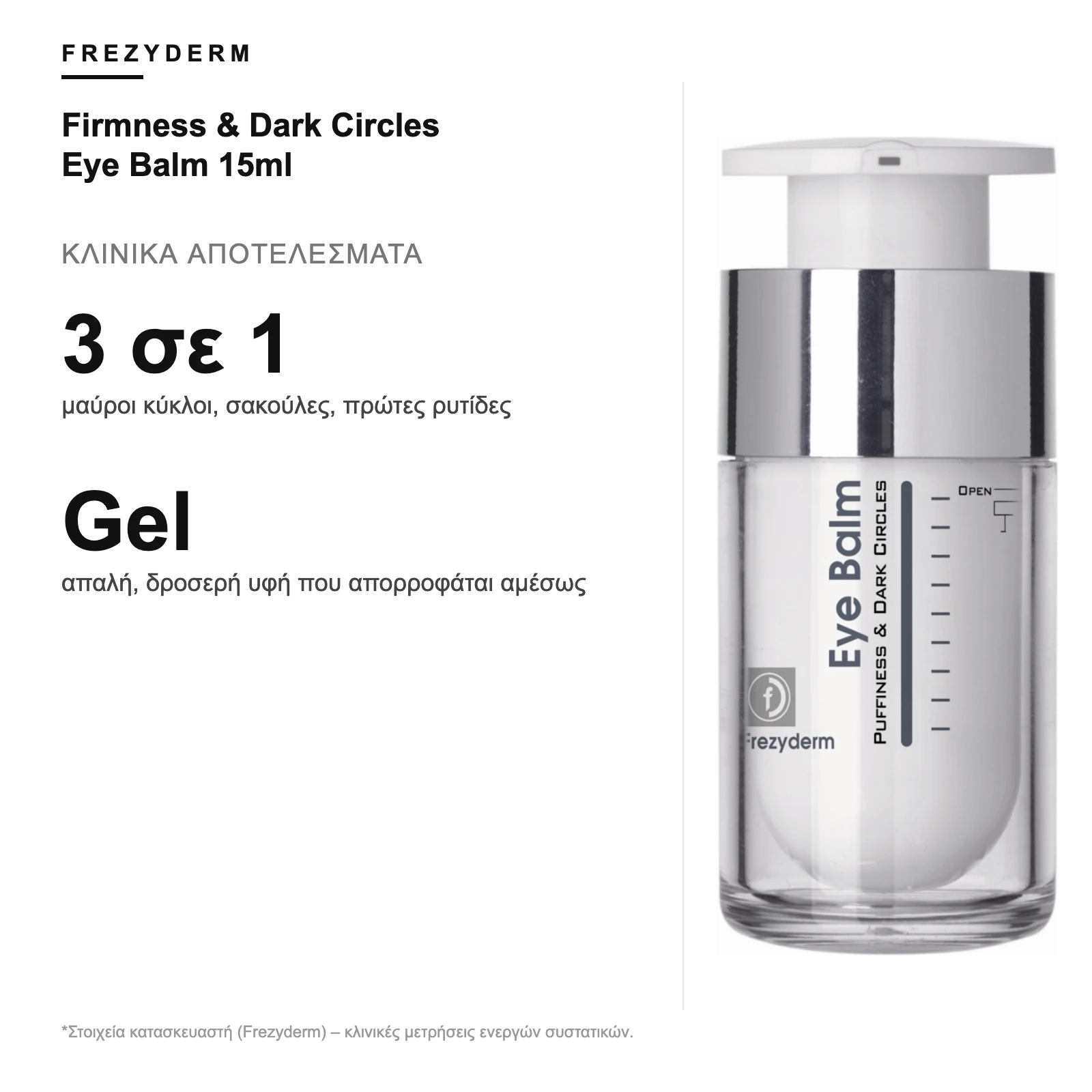 Κλινικά αποτελέσματα Frezyderm Firmness & Dark Circles Eye Balm 15ml