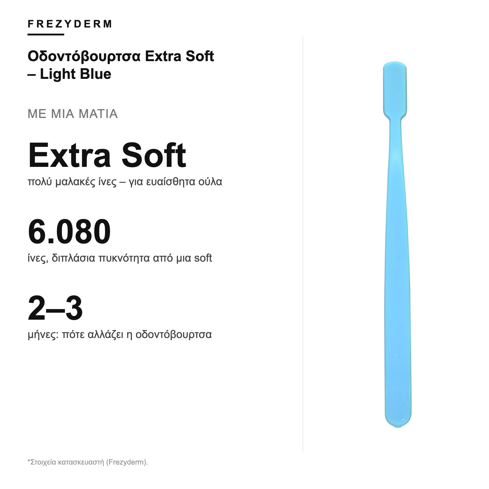 Frezyderm Οδοντόβουρτσα Extra Soft – Light Blue – με μια ματιά