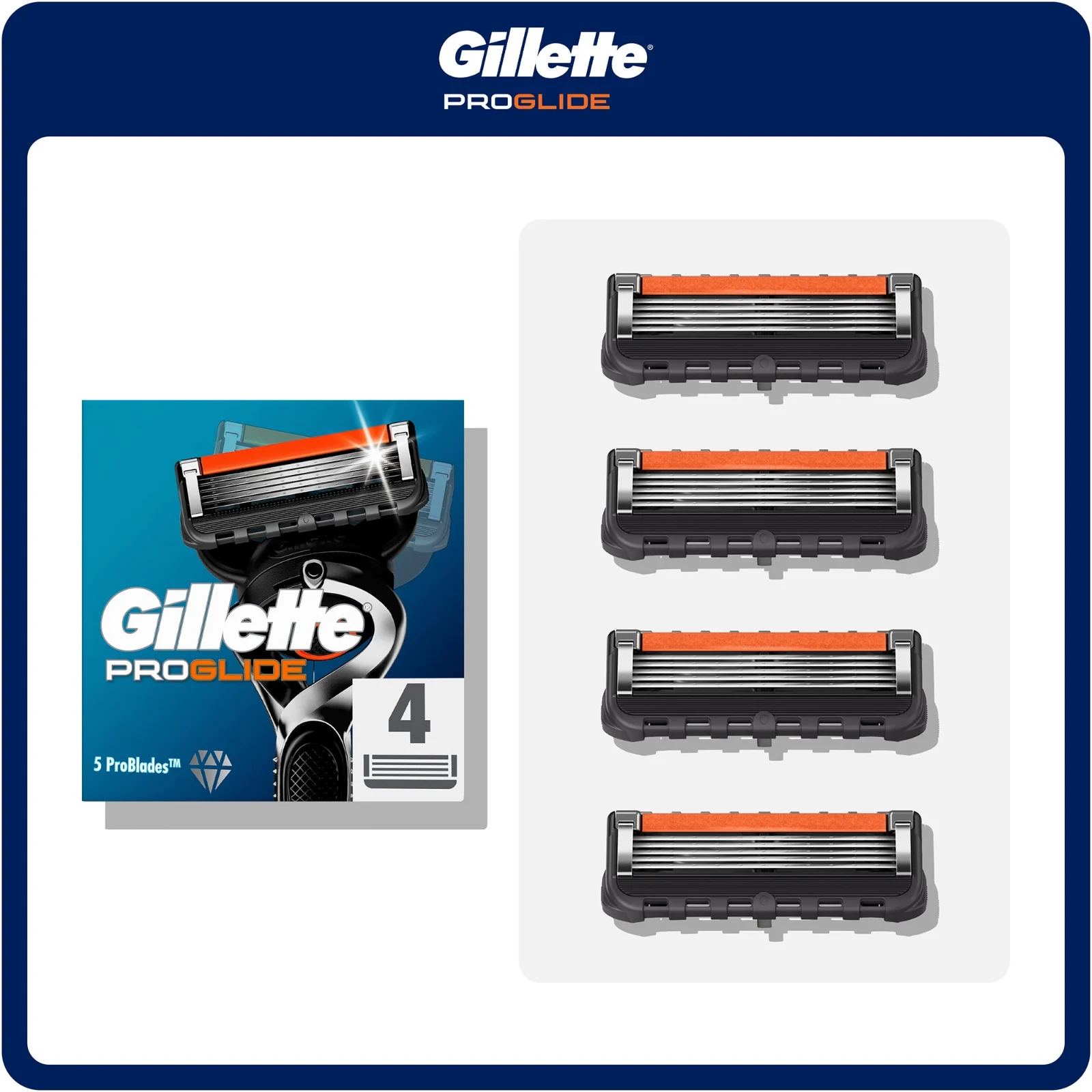 Ανταλλακτικές κεφαλές Gillette ProGlide – συμβατές με όλες τις μηχανές 5 λεπίδων Gillette