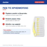 Jordan Brush Between Μεσοδόντια Βουρτσάκια με Λαβή 0.7mm Large Κίτρινα 10τμχ – τρόπος χρήσης