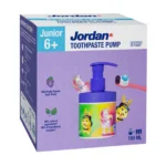 Jordan Junior Παιδική Οδοντόκρεμα με Αντλία 6+ Ετών με Γεύση Φρούτων 150ml – συσκευασία