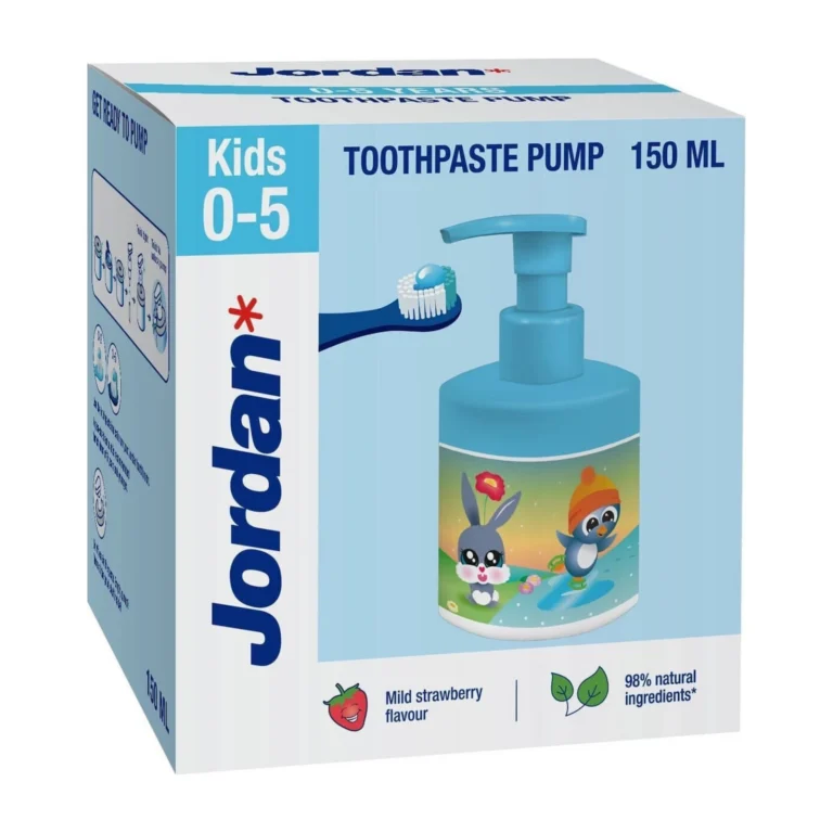 Jordan Kids Παιδική Οδοντόκρεμα με Αντλία 0-5 Ετών με Γεύση Φράουλα 150ml
