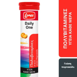 Lanes Daily One Πολυβιταμίνη με 12 Βιταμίνες & 4 Μέταλλα για Ενέργεια, Γεύση Πορτοκάλι, 20 Αναβράζοντα Δισκία