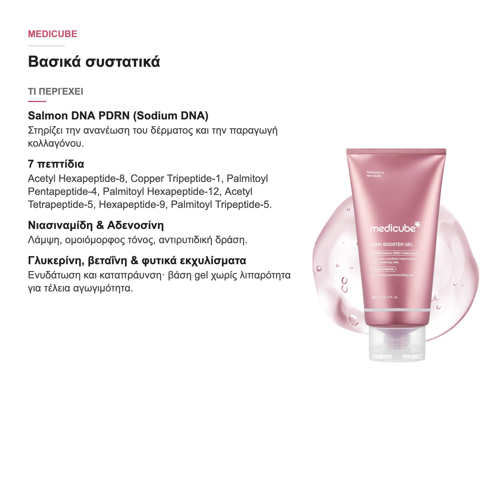Βασικά συστατικά του PDRN Booster Gel