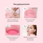 Medicube PDRN Pink Collagen 99% Pads Τόνωσης Προσώπου 70τμχ – πώς χρησιμοποιείται σε 4 βήματα