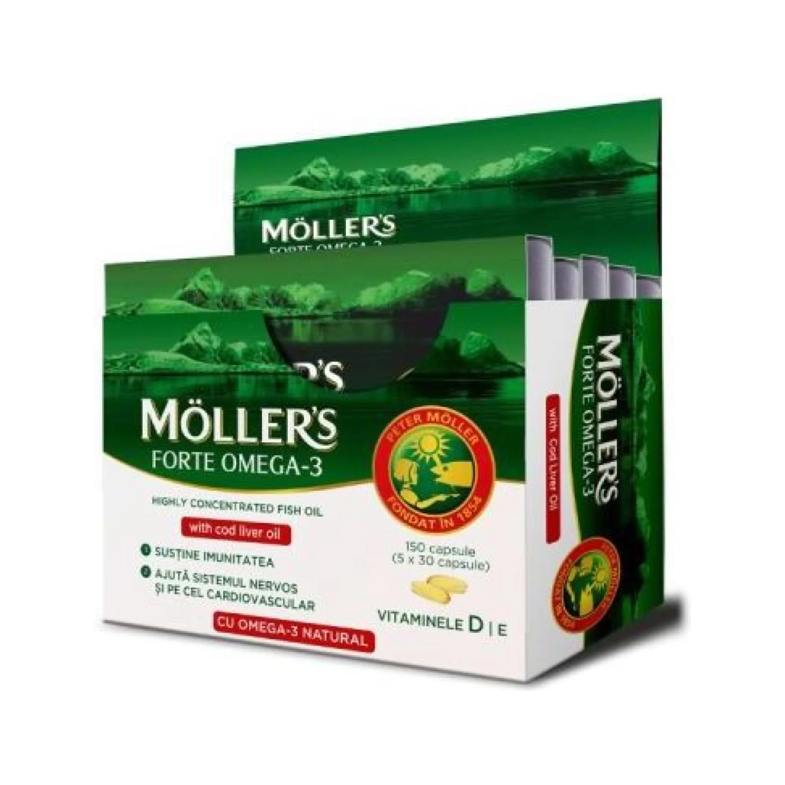 mollers-forte-omega-3-150-kapsoules-main-1939979 Möller’s Forte Omega-3 Ιχθυέλαιο & Μουρουνέλαιο με Βιταμίνη D3, 150 Κάψουλες (5×30)