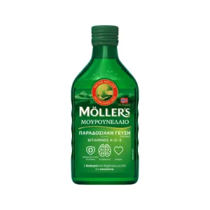 Möller’s Μουρουνέλαιο Παραδοσιακή Γεύση με Ωμέγα-3 & Βιταμίνες A, D3, E, 250ml