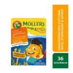 Möller’s Omega-3 Ζελεδάκια Ψαράκια για Παιδιά με Βιταμίνη D3 Χωρίς Ζάχαρη, Γεύση Πορτοκάλι-Λεμόνι, 36 Ζελεδάκια