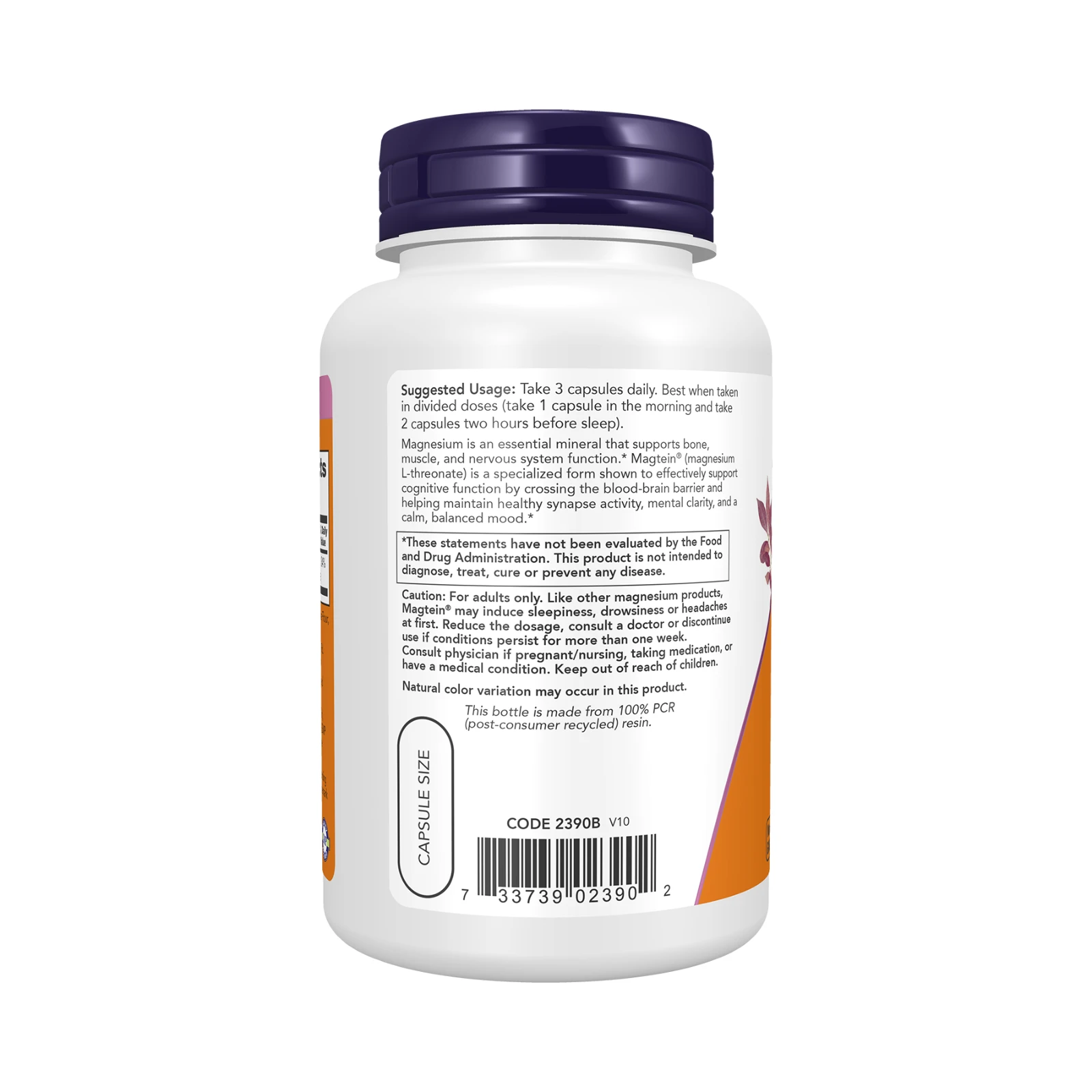 Now Foods Magtein Magnesium L-Threonate 666mg 90 κάψουλες