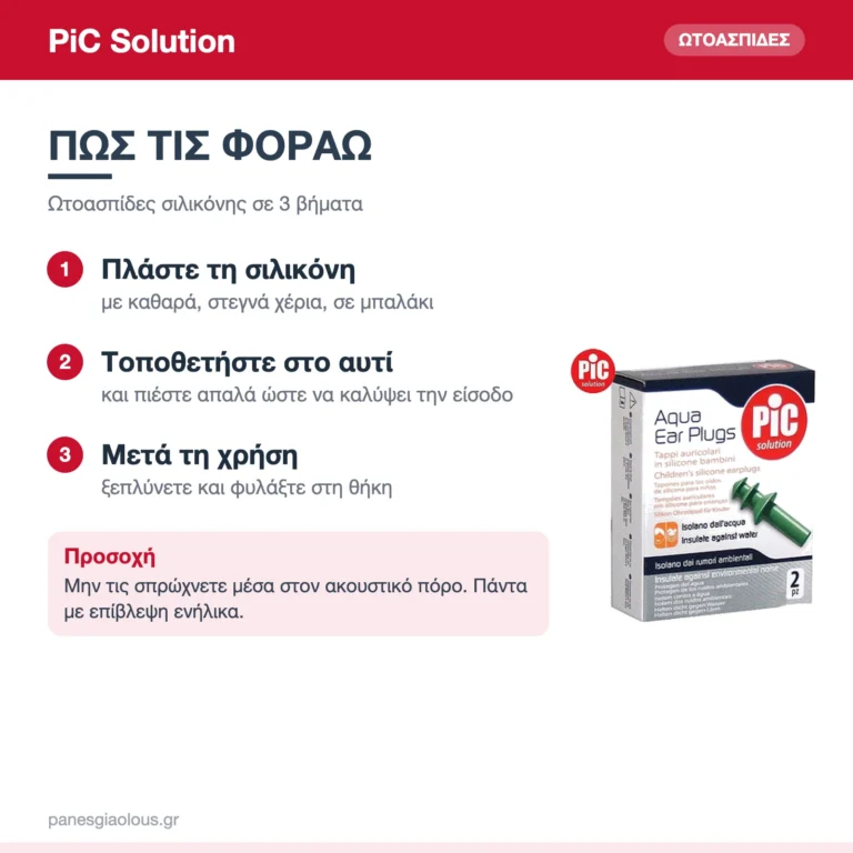 PiC Solution Aqua Kids Παιδικές Ωτοασπίδες Σιλικόνης για Κολύμβηση Πράσινες 2τμχ – πώς φοριούνται