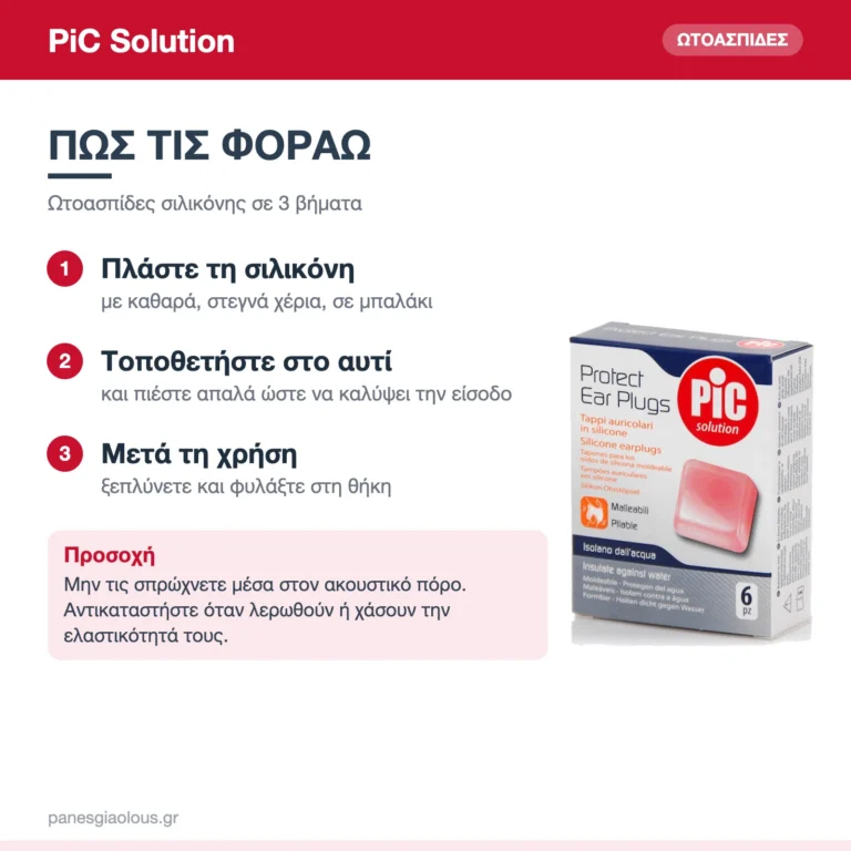 PiC Solution Protect Ωτοασπίδες Σιλικόνης για Νερό & Θόρυβο Ροζ 6τμχ – πώς φοριούνται