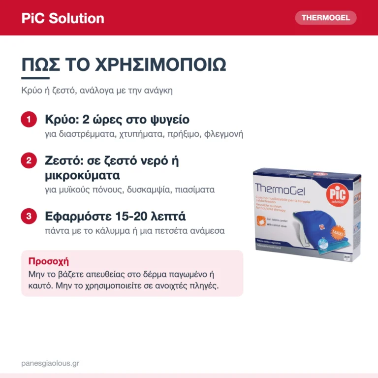 PiC Solution Thermogel Maxi Επίθεμα Gel Κρυοθεραπείας & Θερμοθεραπείας 30×20cm – πώς χρησιμοποιείται