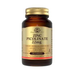 Solgar Zinc Picolinate 22mg, 100tabs