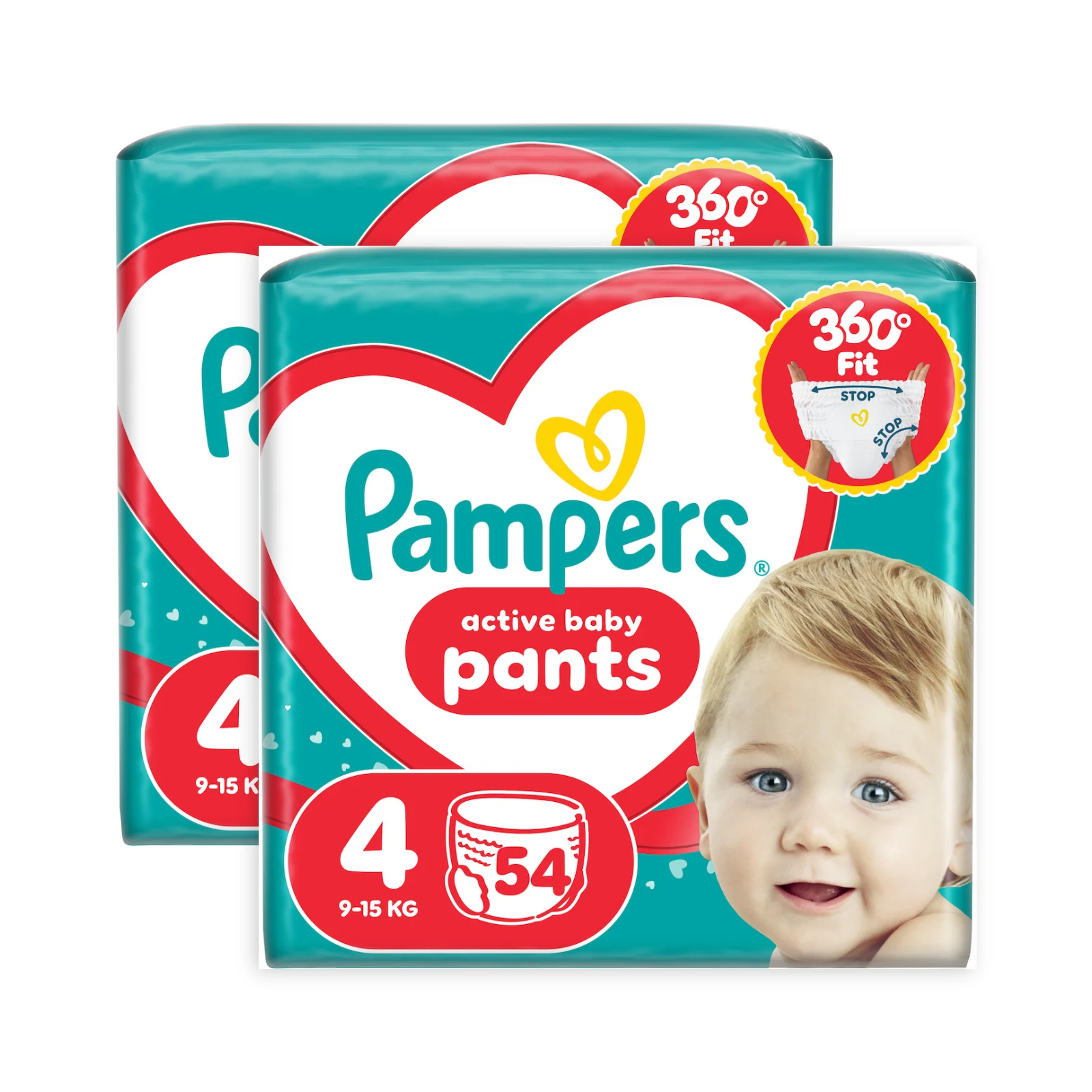 Pampers Pants Double Pack No4 108τμχ Pampers Pants Double Pack No4 (9–15 kg) 108 τεμ. – 2 συσκευασίες των 54