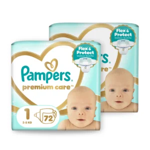 Pampers Premium Care Νο1 (2-5kg) – Double Pack 144 πάνες – 2 συσκευασίες των 72