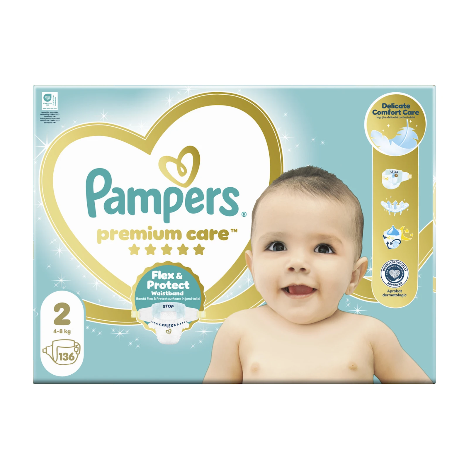 Pampers Premium Care Νο2 (4-8kg) – Double Pack 136 πάνες
