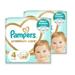 Pampers Premium Care No4 Mini Monthly – 2 συσκευασίες Jumbo Pack των 68