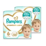 Pampers Premium Care No6 Mini Monthly – 2 συσκευασίες Jumbo Pack των 50