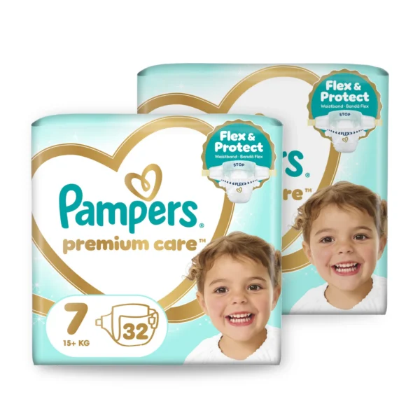 Pampers Premium Care Double Pack No7 (15+ kg) 64 τεμ. (2x32)