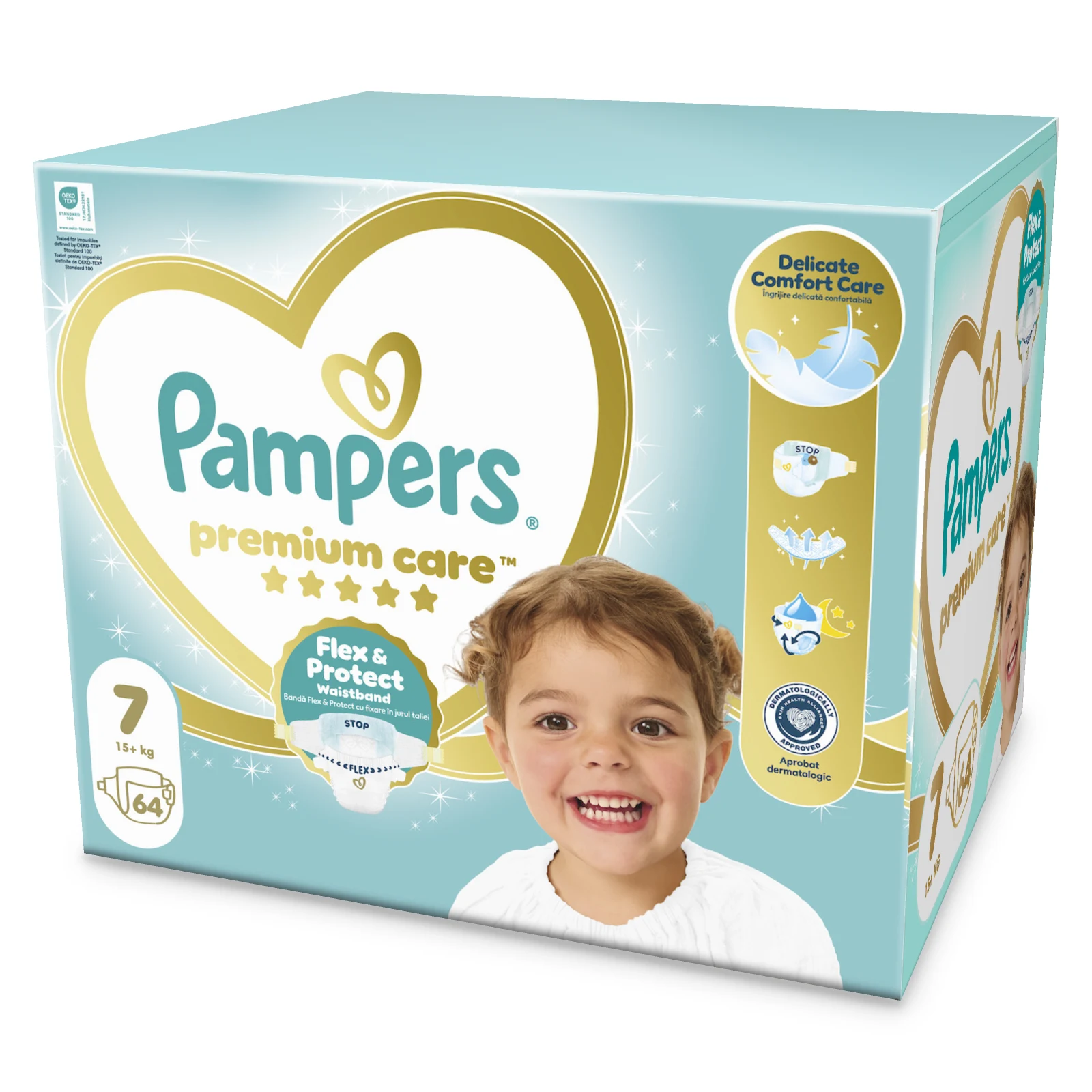 Pampers Premium Care Νο7 (15+kg) – Double Pack 64 πάνες Pampers Premium Care Νο7 (15+kg) – Double Pack 64 πάνες
