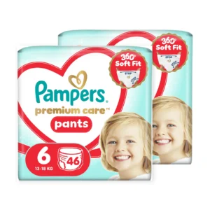 Pampers Premium Care Pants No6 (13–18 kg) Mini Monthly 92 τεμ. – 2 συσκευασίες των 46