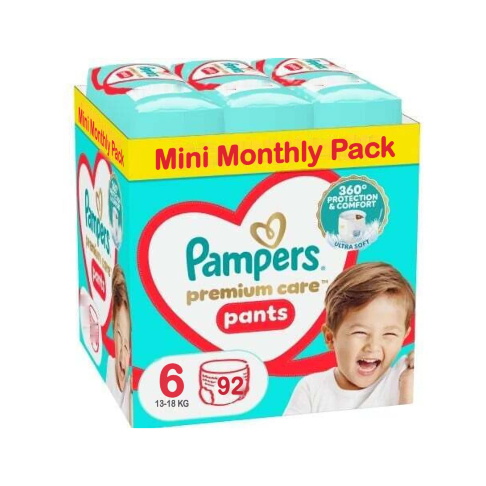 Pampers Premium Care Pants Mini Monthly Pack No6 (13–18 kg) 92 τεμ. Pampers Premium Care Pants Mini Monthly Pack No6 (13–18 kg) 92 τεμ.