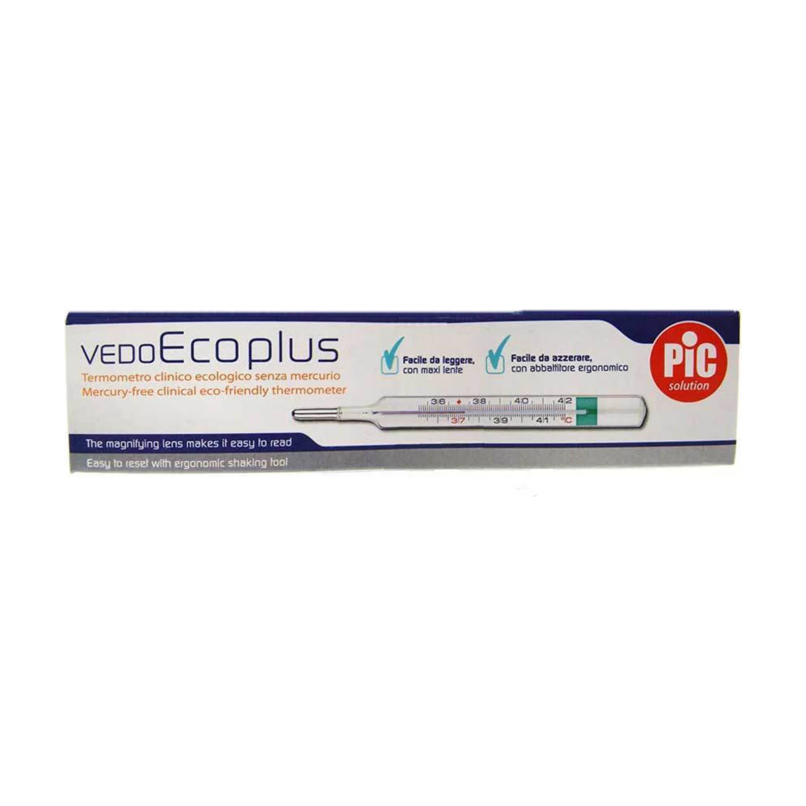 PiC Solution VedoEco Plus Γυάλινο Θερμόμετρο χωρίς Υδράργυρο με Γάλλιο, Ασημί PiC Solution VedoEco Plus Γυάλινο Θερμόμετρο χωρίς Υδράργυρο με Γάλλιο, Ασημί