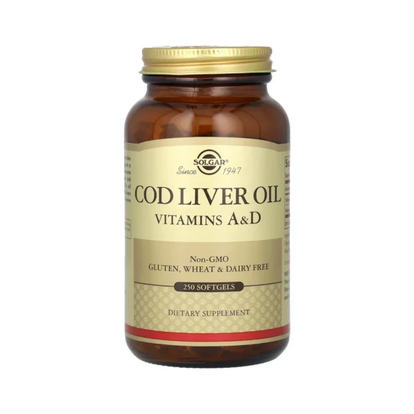 Solgar Cod Liver Oil Μουρουνέλαιο με Βιταμίνες A & D 250 Μαλακές Κάψουλες