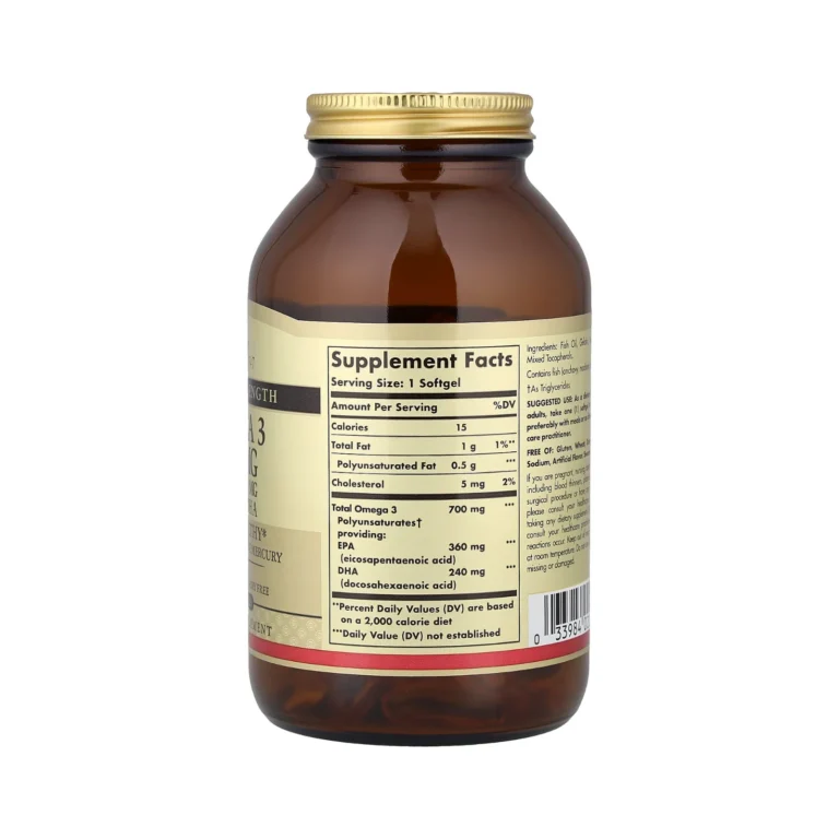 Ετικέτα συστατικών Solgar Double Strength Omega-3 120 κάψουλες