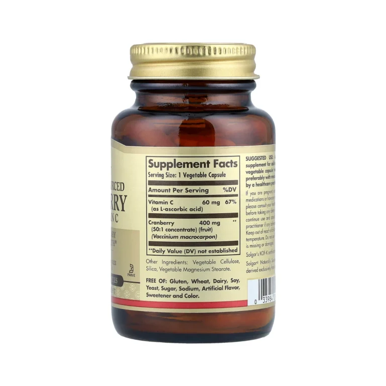 Ετικέτα συστατικών Solgar Natural Cranberry