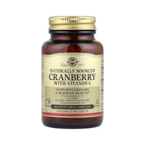 Solgar Natural Cranberry με Βιταμίνη C 60 φυτικές κάψουλες