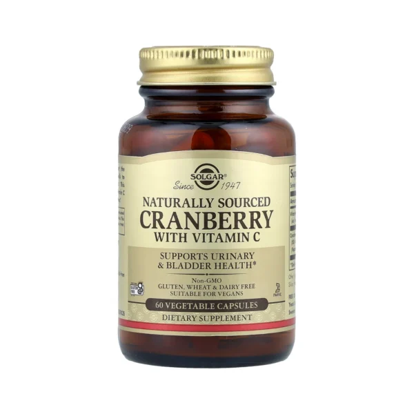 Solgar Natural Cranberry με Βιταμίνη C 60 Φυτικές Κάψουλες