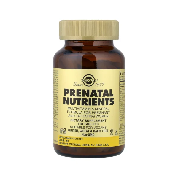 Solgar Prenatal Nutrients Πολυβιταμίνη για Εγκυμοσύνη & Θηλασμό 120 Ταμπλέτες